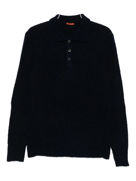  Barena Long-sleeved Wool Polo Shirt - Blue 