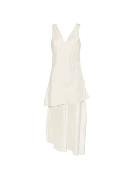  Barena Nova V-neck Asymmetric Dress - Neutrals 