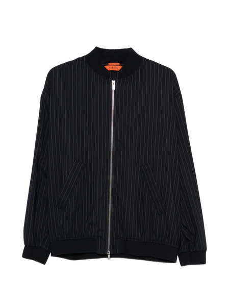  Barena Pinstripe Zip-up Bomber Jacket - Blue 