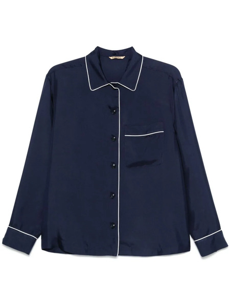  Barena Piped-trim Shirt - Blue 