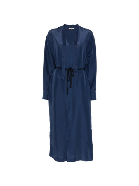 Barena V-neck Midi Dress - Blue 