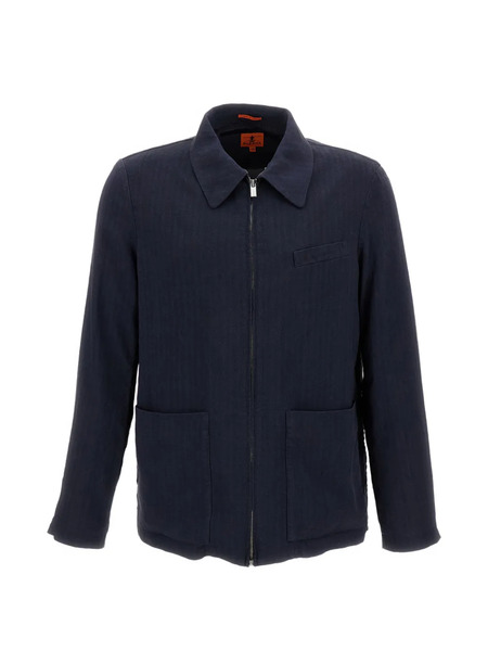  Barena Zip-up Overshirt Jacket - Blue 