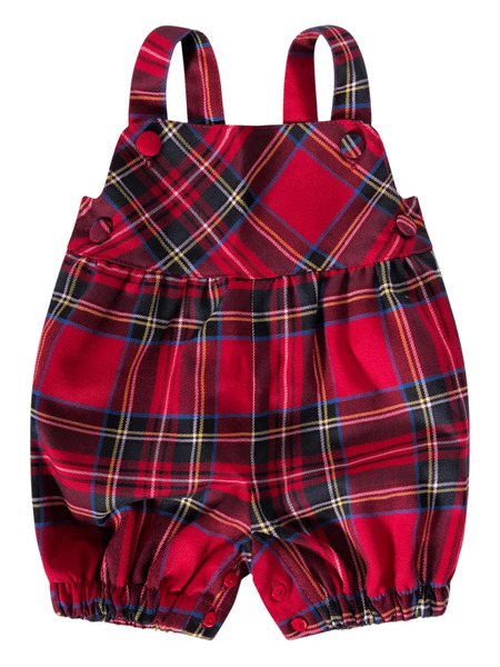  Baroni Firenze Kids Plais-patterd Dungaree - Red 