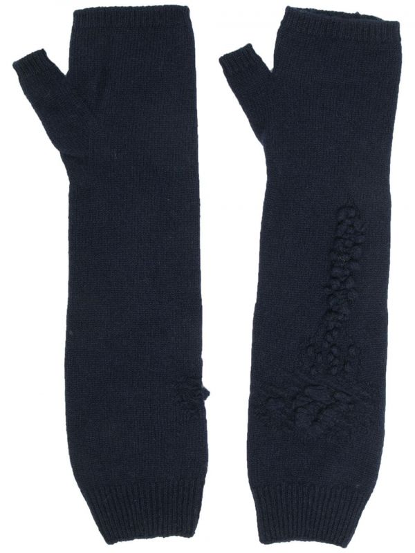  Barrie Cashmere Fingerless Gloves - Blue 