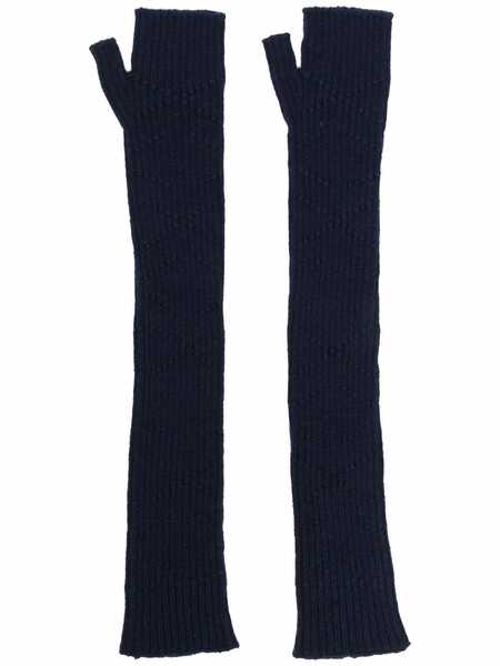  Barrie Cashmere Fingerless Gloves - Blue 