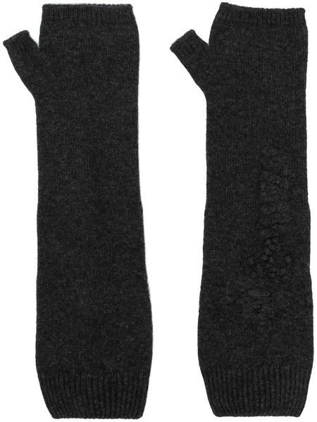  Barrie Cashmere Fingerless Mittens - Grey 