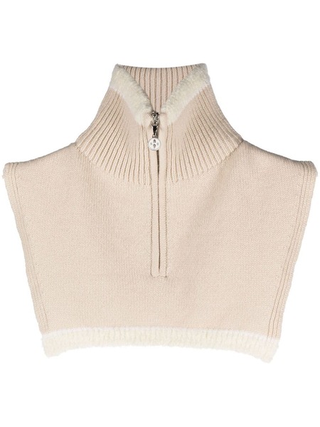  Barrie Cashmere Zip-up Collar - Neutrals 