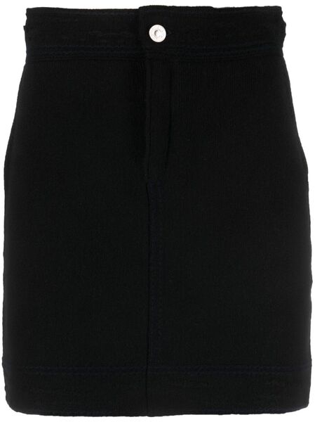 Barrie Contrast-stitch Mini Skirt - Black 