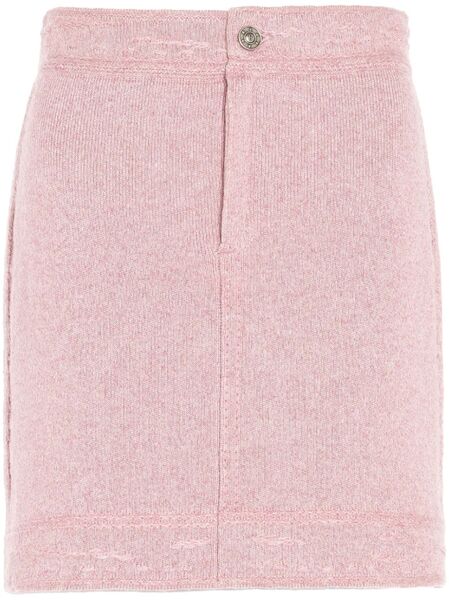  Barrie Contrast-stitch Mini Skirt - Pink 