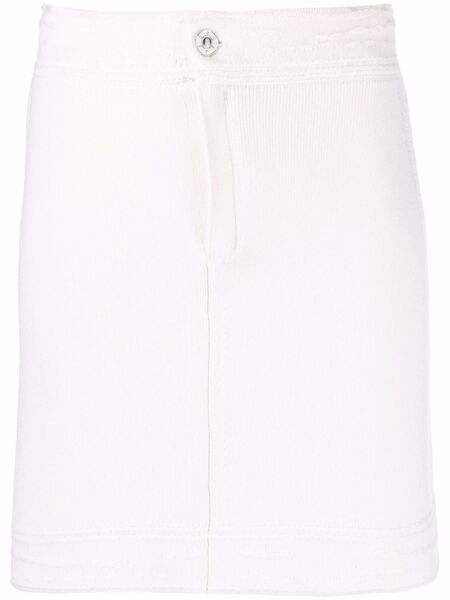  Barrie Contrast-stitch Mini Skirt - White 