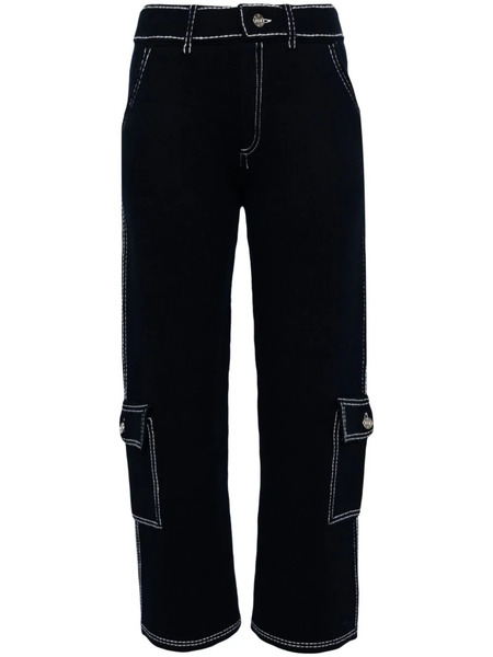  Barrie Contrast-stitching Cargo Trousers - Blue 