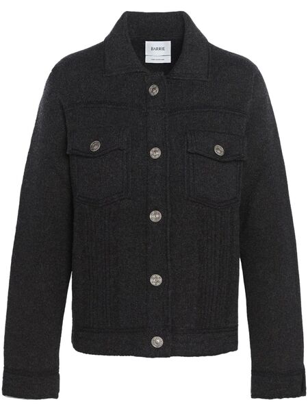  Barrie Contrast-stitching Denim-effect Jacket - Black 