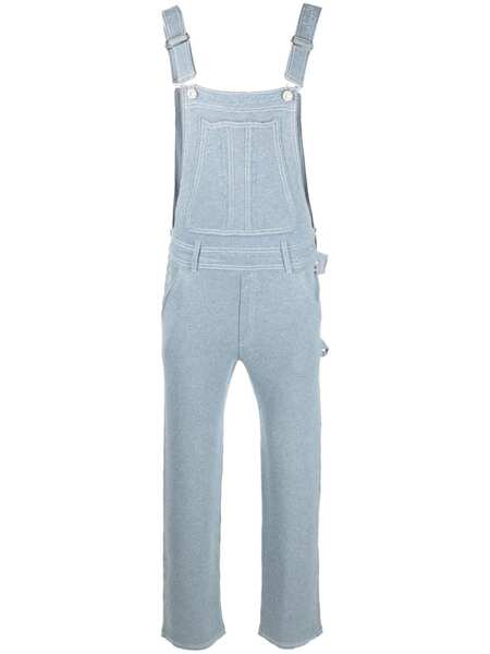  Barrie Cotton-cashmere Denim-effect Dungarees - Blue 