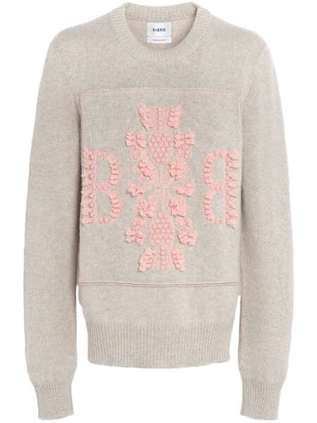  Barrie 3d Logo Cashmere Sweater - Grey 
