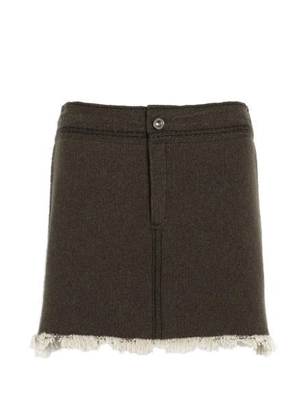  Barrie Denim Fringed Mini Skirt - Green 