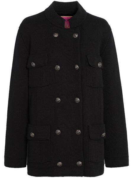  Barrie Double-breasted Military Coat - Black 