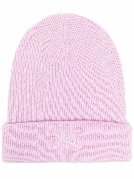  Barrie Embroidered Cashmere Beanie - Purple 