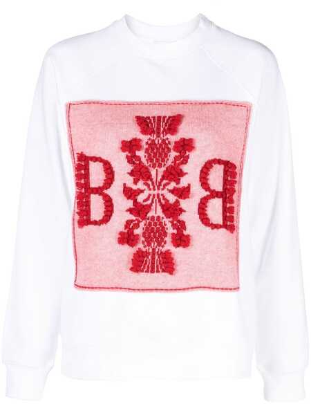  Barrie Embroidered Panelled Sweatshirt - White 