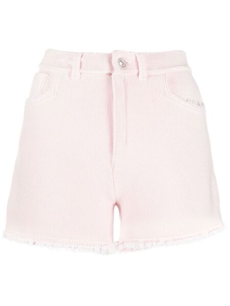  Barrie Fine-knit Fringe-detail Shorts - Pink 