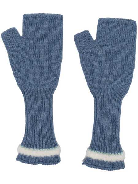  Barrie Fingerless Knit Gloves - Blue 