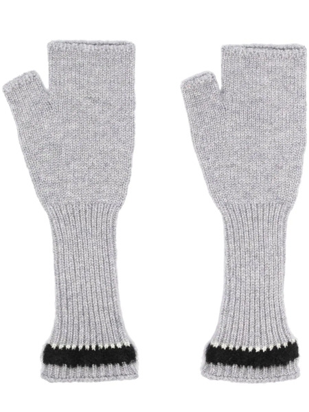  Barrie Fingerless Knit Gloves - Grey 