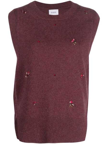  Barrie Floral-embroidery Cashmere Jumper - Red 
