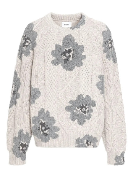  Barrie Floral-intarsia Sweater - Grey 