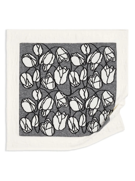  Barrie Floral-motif Scarf - White 