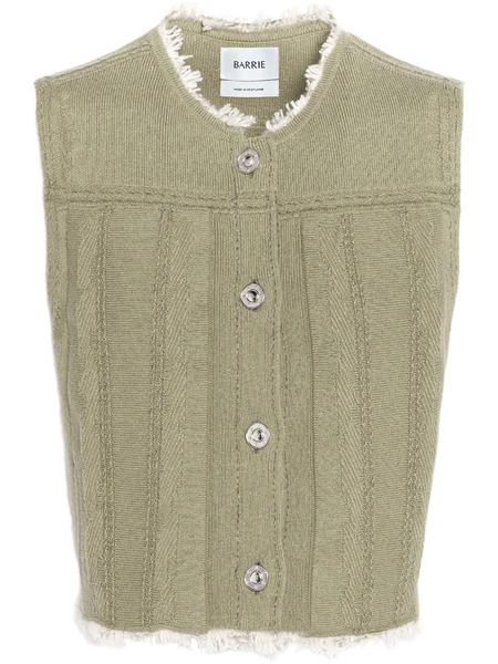  Barrie Frayed Denim Vest - Green 