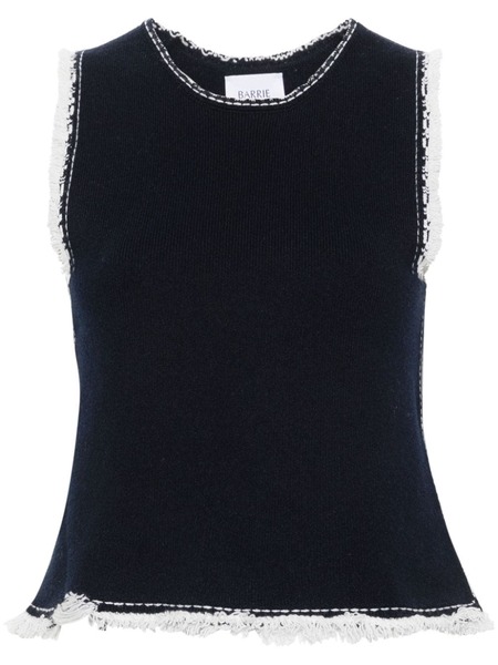  Barrie Frayed-detailing Knitted Top - Blue 
