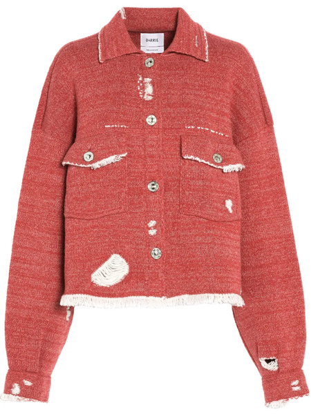  Barrie Fringed Denim Jacket - Red 