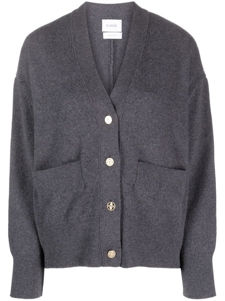  Barrie Iconic V-neck Cashmere Cardigan - Grey 