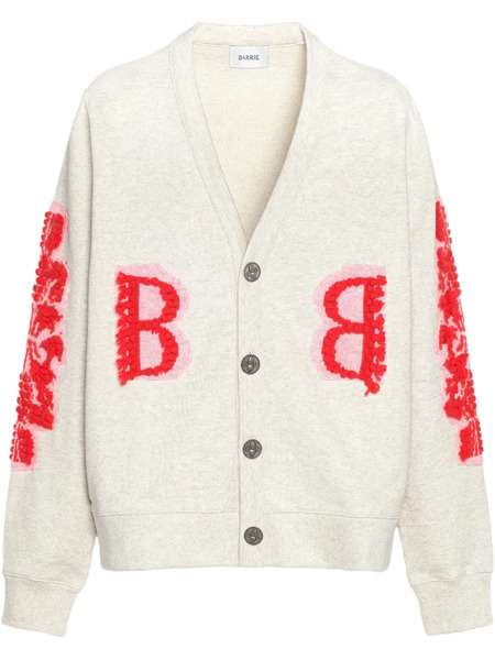  Barrie Logo-embroidered Cardigan - White 