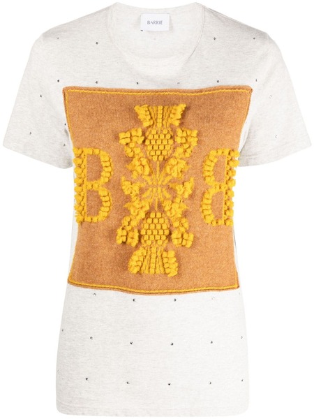  Barrie Logo-embroidered Embellished T-shirt - Grey 