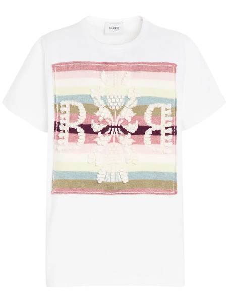  Barrie Logo-patch Striped T-shirt - White 