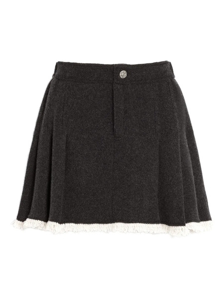  Barrie Pleated Cashmere-blend Mini Skirt - Black 