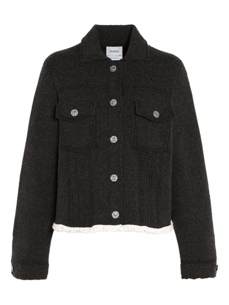  Barrie Pleated-detail Button Jacket - Black 