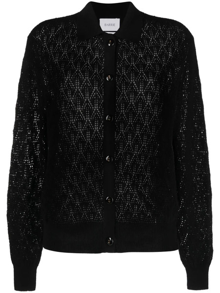  Barrie Pointelle-knit Cashmere Top - Black 