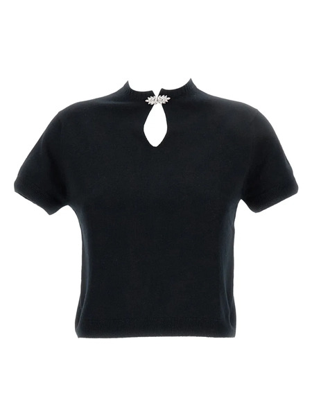  Barrie Rhinestone-embellished Keyhole Top - Black 