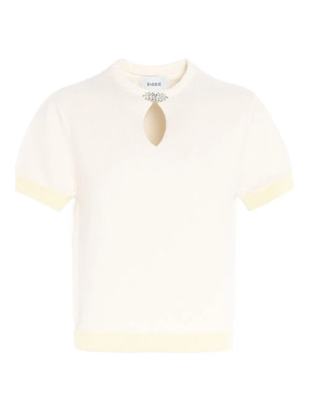  Barrie Rhinestone-embellished Keyhole Top - White 