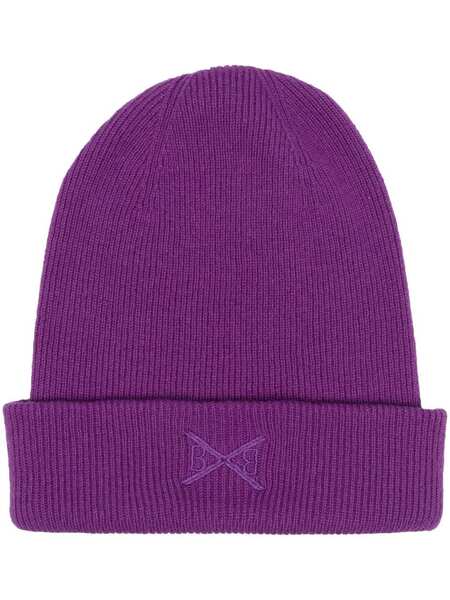 Barrie Ribbed Cashmere Beanie - Purple 