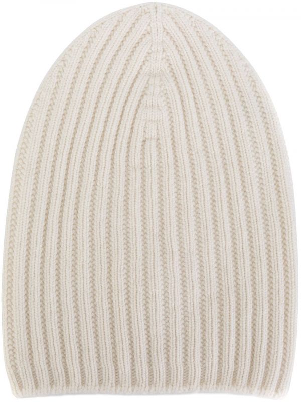  Barrie Ribbed-knit Cashmere Beanie - White 
