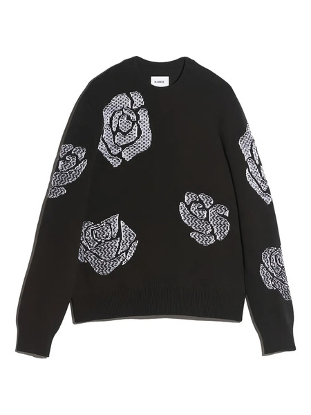  Barrie Roses Round-neck Sweater - Black 