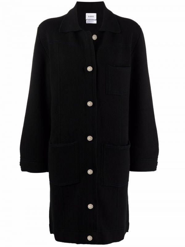  Barrie Single-breasted Cashmere-cotton Blend Coat - Black 