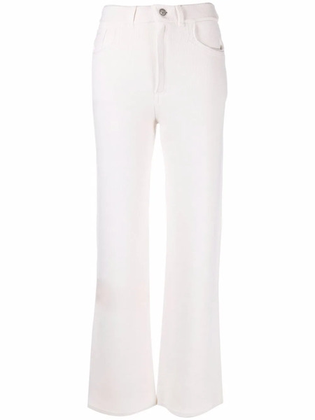  Barrie Stitch Detail Flared Trousers - White 