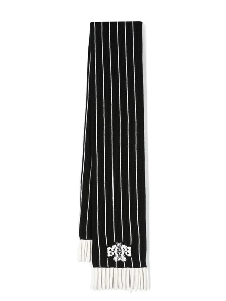  Barrie Stripe-print Logo-crest Scarf - Black 