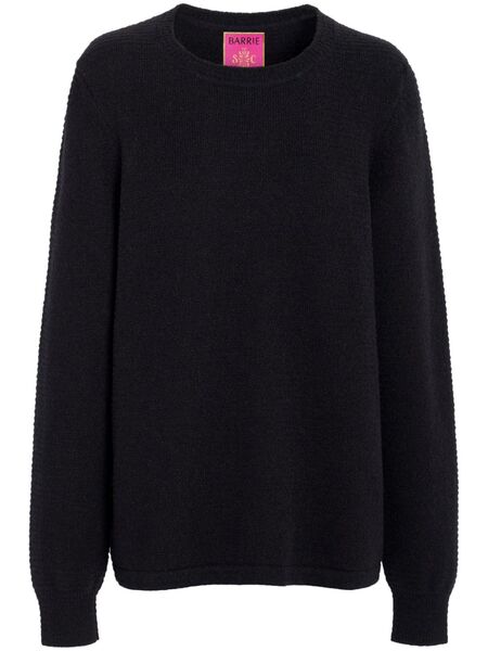  Barrie Striped Chunky-knit Jumper - Black 
