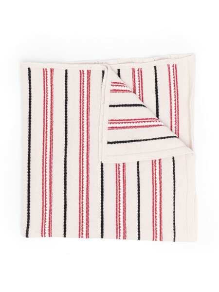  Barrie Striped Knitted Scarf - Neutrals 