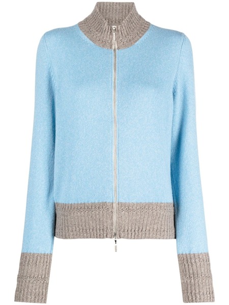  Barrie Two-tone Cashmere Cardigan - Blue 