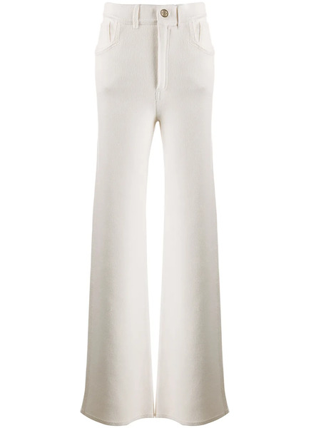  Barrie Wide-leg Knitted Trousers - White 